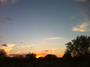 Desert Sunset at Mexican Peyote Ceremony